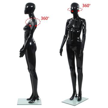 Full Body Female Mannequin Glossy Black - 175 cm | Hipomarket