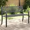 Stylish Black Steel Garden Bench - 119 cm | HipoMarket