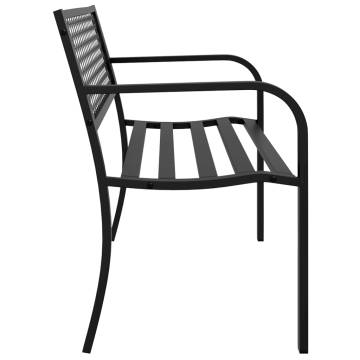 Stylish Black Steel Garden Bench - 119 cm | HipoMarket