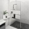 Walk-in Shower Wall with Shelf Chrome 100x195 cm ESG Glass&Aluminium Colour chrome Size 100 x 195 cm Model half frosted 