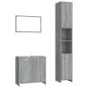 3 Piece Grey Sonoma Bathroom Furniture Set - Stylish & Ample Storage