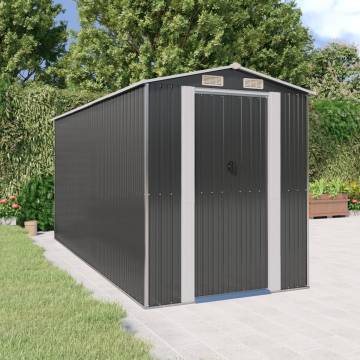 Garden Shed Anthracite 192x440 cm - Durable Steel Storage