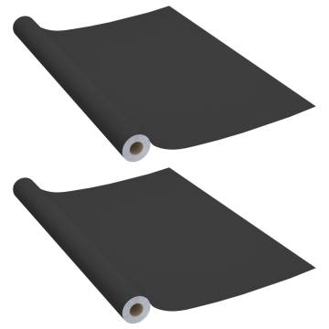 Self-Adhesive Furniture Films - 2pcs Black 500x90cm PVC