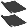 Self-Adhesive Furniture Films - 2pcs Black 500x90cm PVC