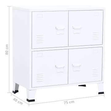 Industrial Storage Chest White 75x40x80 cm Steel - HipoMarket