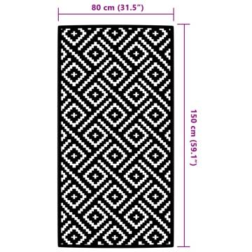 Trendy Outdoor Carpet White and Black 80x150 cm – Hipomarket