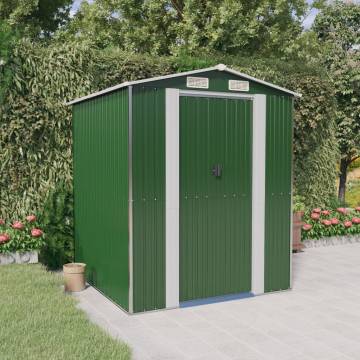 Garden Shed Green 192x191x223 cm - Galvanised Steel Storage