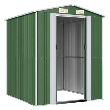 Garden Shed Green 192x191x223 cm - Galvanised Steel Storage