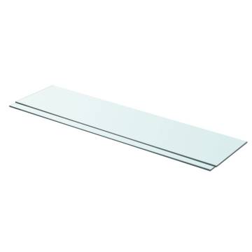 Clear Glass Shelves - 2 pcs 90x20 cm for Modern Displays