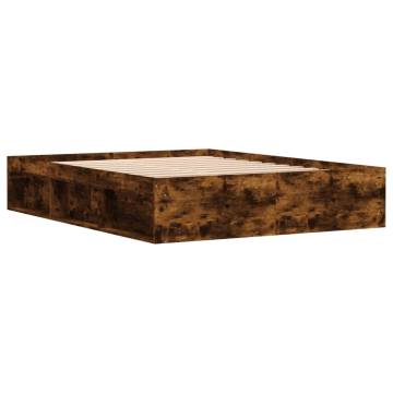 Smoked Oak Bed Frame 140x200 cm - Modern & Stylish Design