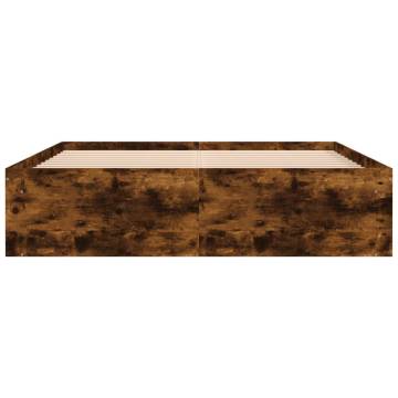 Smoked Oak Bed Frame 140x200 cm - Modern & Stylish Design