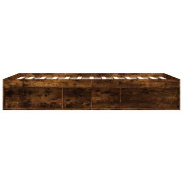 Smoked Oak Bed Frame 140x200 cm - Modern & Stylish Design