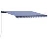 Manual Retractable Awning 450x300 cm - Blue & White | HipoMarket