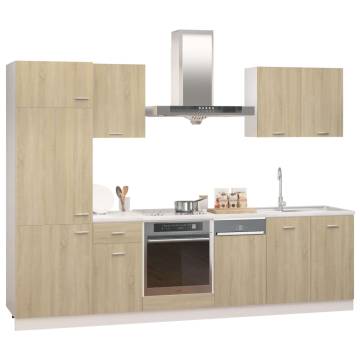 7 Piece Kitchen Cabinet Set in Sonoma Oak - Storage & Style