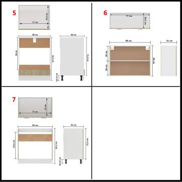 7 Piece Kitchen Cabinet Set in Sonoma Oak - Storage & Style