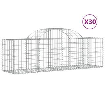 Arched Gabion Baskets - 30 pcs Galvanised Iron | HipoMarket