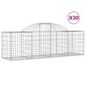 Arched Gabion Baskets - 30 pcs Galvanised Iron | HipoMarket