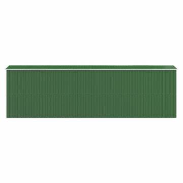 Durable Green Garden Shed - Galvanised Steel 192x689x223 cm