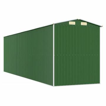 Durable Green Garden Shed - Galvanised Steel 192x689x223 cm