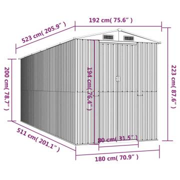 Garden Shed Green 192x523 cm | Durable Storage Solution