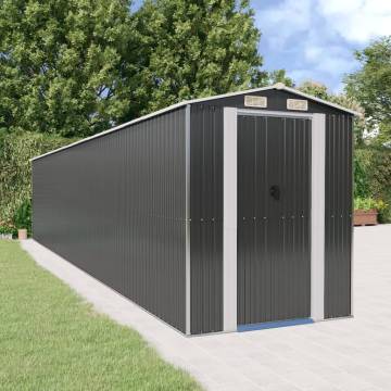 Anthracite Garden Shed 192x102x223 cm - Galvanised Steel