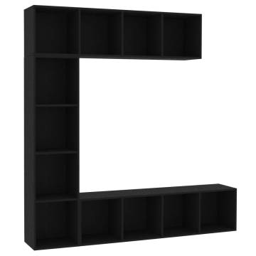 3 Piece Black Book/TV Cabinet Set | Stylish Storage Solution