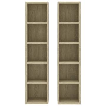 CD Cabinets 2 pcs Sonoma Oak - Stylish Storage Solution