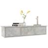 Wall-mounted Drawer Shelf - Concrete Grey | Hipomarket UK