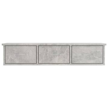 Wall-mounted Drawer Shelf - Concrete Grey | Hipomarket UK