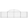 Arched Gabion Baskets - 3 pcs Galvanised Iron | HipoMarket