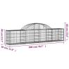 Arched Gabion Baskets - 3 pcs Galvanised Iron | HipoMarket