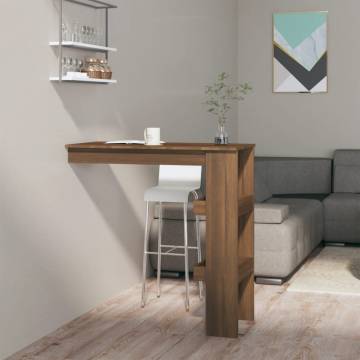 Stylish Wall Bar Table - Brown Oak, 102x45 cm | HipoMarket