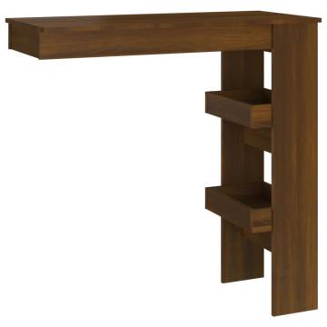 Stylish Wall Bar Table - Brown Oak, 102x45 cm | HipoMarket