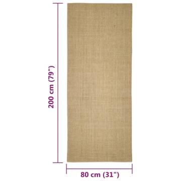 Durable Sisal Rug for Cats - 80x200 cm | Hipomarket UK