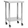 Kitchen Work Table with Wheels 60x60x85 cm Stainless Steel Size 60 x 60 x 85 cm Quantity in Package 1 