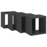 Stylish Grey Wall Cube Shelves - 4 pcs 22x15x22 cm