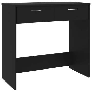 Sleek Black Desk 80x40 cm - Modern Engineered Wood Design