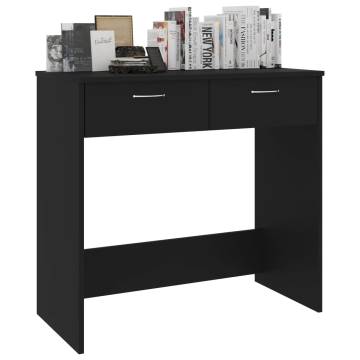 Sleek Black Desk 80x40 cm - Modern Engineered Wood Design