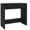 Sleek Black Desk 80x40 cm - Modern Engineered Wood Design