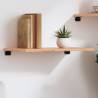 Light Brown Wall Shelf | Solid Oak Wood | Rustic Style 60x40cm