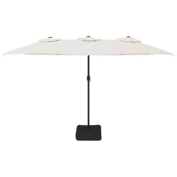 Double-Head Parasol Sand White 449x245 cm - Stylish Shade Solution