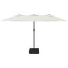 Double-Head Parasol Sand White 449x245 cm - Stylish Shade Solution