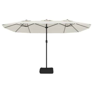 Double-Head Parasol Sand White 449x245 cm - Stylish Shade Solution