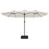 Double-Head Parasol Sand White 449x245 cm - Stylish Shade Solution