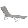 Folding Sun Loungers 2 pcs Steel and Fabric - Grey Comfort