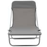 Folding Sun Loungers 2 pcs Steel and Fabric - Grey Comfort