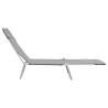 Folding Sun Loungers 2 pcs Steel and Fabric - Grey Comfort