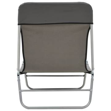 Folding Sun Loungers 2 pcs Steel and Fabric - Grey Comfort