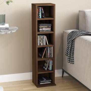 Stylish Brown Oak CD Cabinet - 21x20x88 cm | HipoMarket