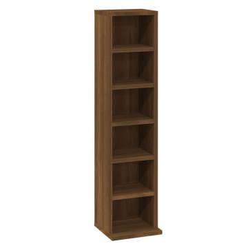 Stylish Brown Oak CD Cabinet - 21x20x88 cm | HipoMarket